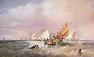 Vor der französischen Küste, 1837 von Edward Duncan